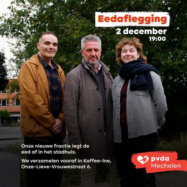 PVDA-fractie Mechelen 2024 Eedaflegging