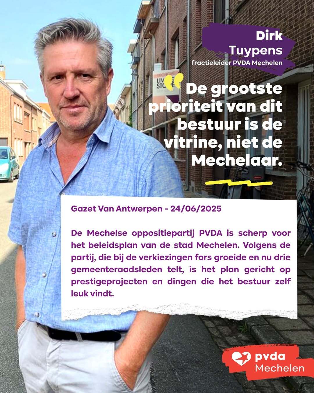 Dirk Tuypens in de Gazet van Antwerpen.